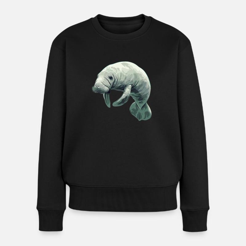 Seekuh Manatees Manatee - Frauen Premium Bio Pullover - Schwarz