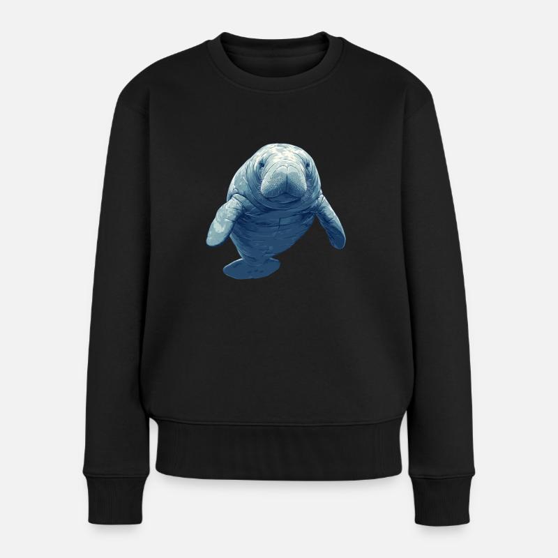 Seekuh Manatees Manatee - Frauen Premium Bio Pullover - Schwarz