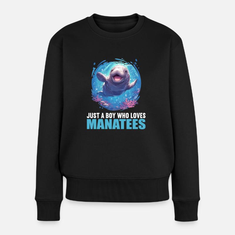 Seekuh Manatees Manatee - Frauen Premium Bio Pullover - Schwarz