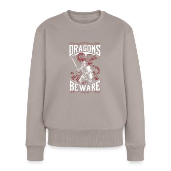 Renaissance Fair Outfit Medieval Ren Faire - Frauen Premium Bio Pullover - Taupe - Vorne - Julia (174cm)