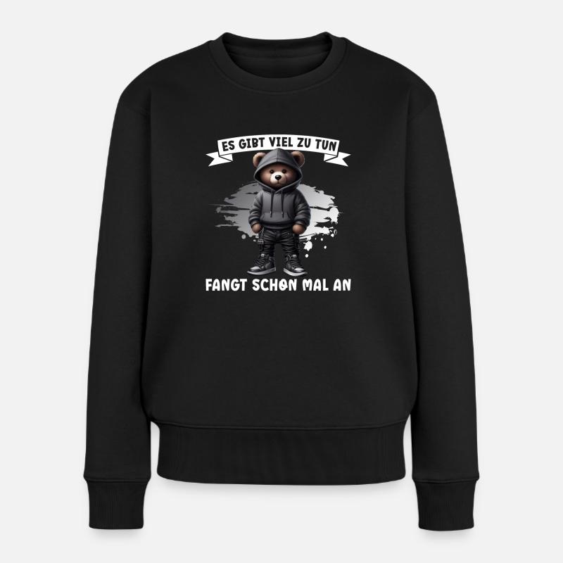 Il y a beaucoup à faire Commencer Teddy Bear - Pull Premium bio Femme - noir
