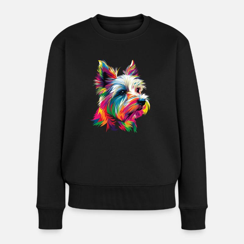 West Highland Terrier Chien Popart - Pull Premium bio Femme - noir