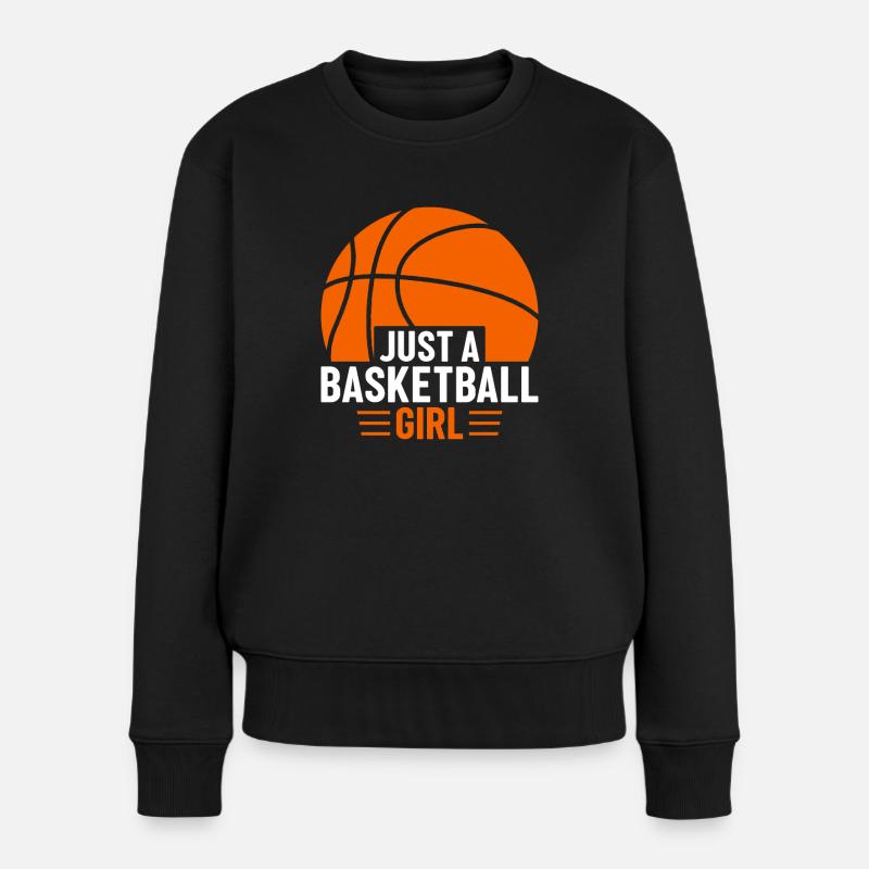 Nur eine Basketballspielerin - Frauen Premium Bio Pullover - Schwarz