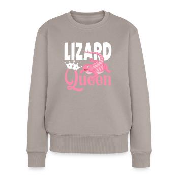 dragon barbu lézard amoureux lézard reine lézard - Pull Premium bio Femme - taupe - Devant - Julia (174cm)