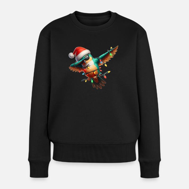 Dabbing Colibri Lunettes de soleil Noël mignon - Pull Premium bio Femme - noir