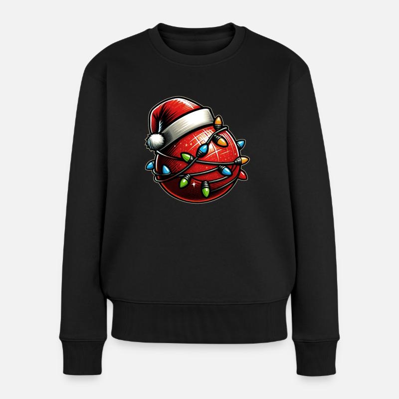 Dodgeball Team Weihnachtsmütze Xmas - Frauen Premium Bio Pullover - Schwarz