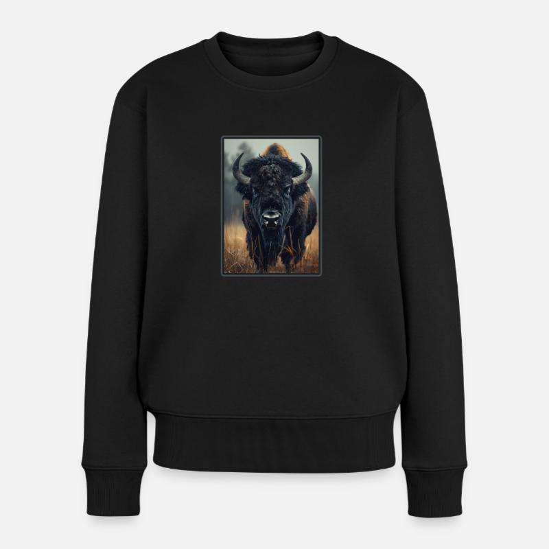 Bisons Bison - Women's Premium Organic Jumper - black
