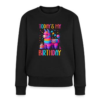 Lama Pinata Süße Alpaka -Tiergeburtstagsfiesta - Frauen Premium Bio Pullover - Schwarz - Vorne - Julia (174cm)