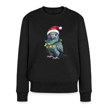 Mignon Perroquet gris africain africain fille de Noël - Pull Premium bio Femme - noir - Devant - Julia (174cm)