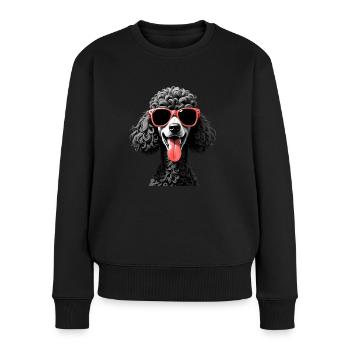 Pudel Hund Tier Motiv lustiger Hunde - Frauen Premium Bio Pullover - Schwarz - Vorne - Julia (174cm)