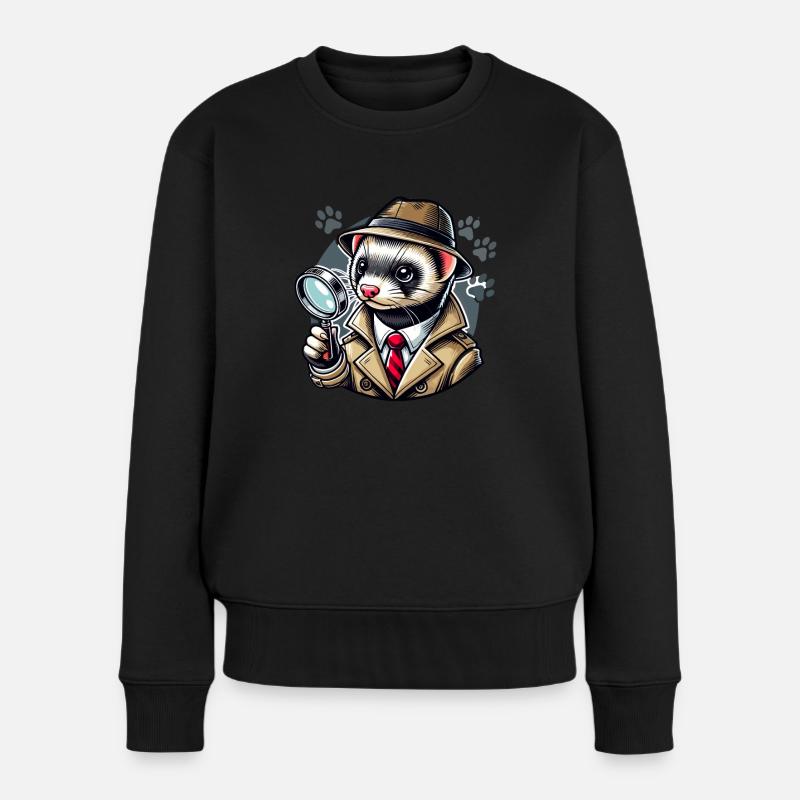 Frettchenbesitzer, Frettchenliebhaber, Süßes - Frauen Premium Bio Pullover - Schwarz