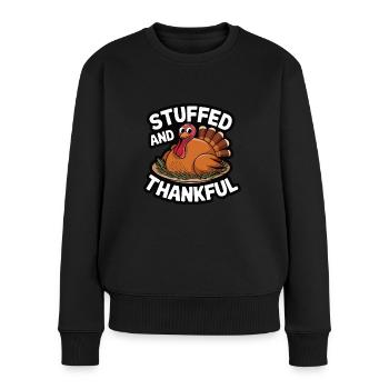 Lustiger Thanksgiving Truthahn - Frauen Premium Bio Pullover - Schwarz - Vorne - Julia (174cm)