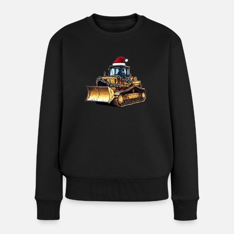 Bulldozer Weihnachtsmütze Xmas - Frauen Premium Bio Pullover - Schwarz