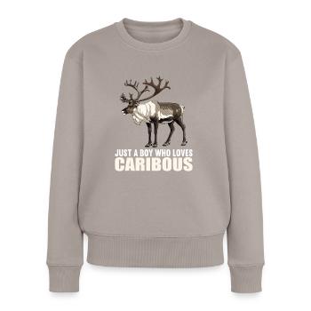 Caribou Karibus Karibu - Frauen Premium Bio Pullover - Taupe - Vorne - Julia (174cm)