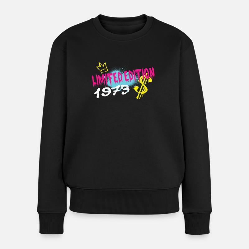 Limited Edition 1973 Geburtstag 1973 Geboren - Frauen Premium Bio Pullover - Schwarz