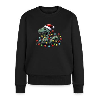 Mignon Drôle Loch Ness Monstre Nessie Plesiosau - Pull Premium bio Femme - noir - Devant - Julia (174cm)
