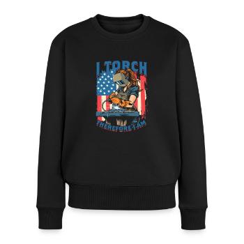 Welder Welding Professional I Touch Therefore I Am - Women's Premium Organic Jumper - black - Front - Julia (174cm)