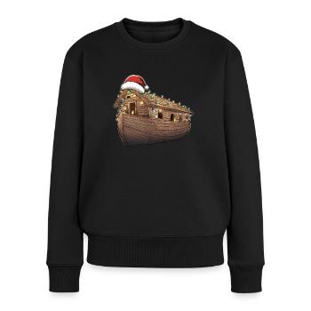 Arche Noah Weihnachtsmütze Xmas - Frauen Premium Bio Pullover - Schwarz - Vorne - Julia (174cm)