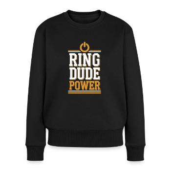 Ring Dude Wedding Ceremony Ring Guy - Women's Premium Organic Jumper - black - Front - Julia (174cm)
