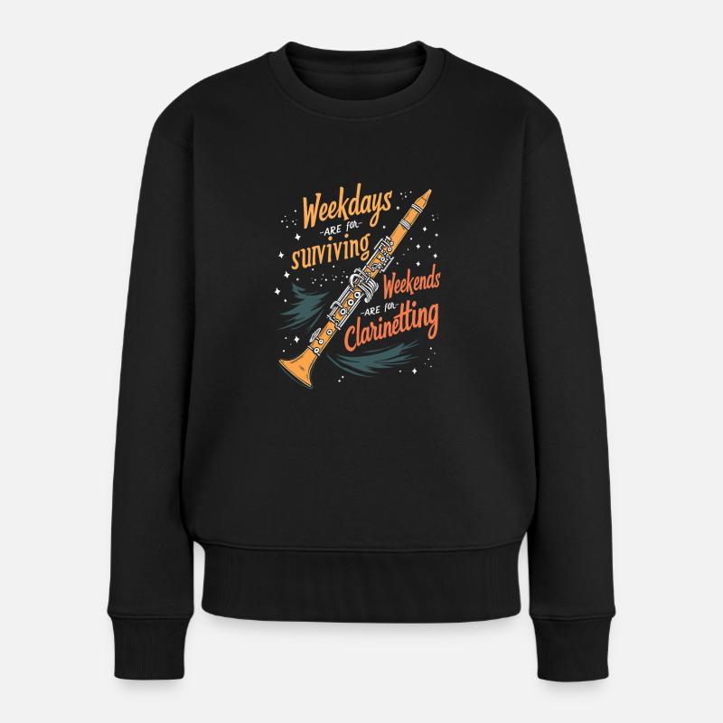 Klarinette Klarinettist - Frauen Premium Bio Pullover - Schwarz