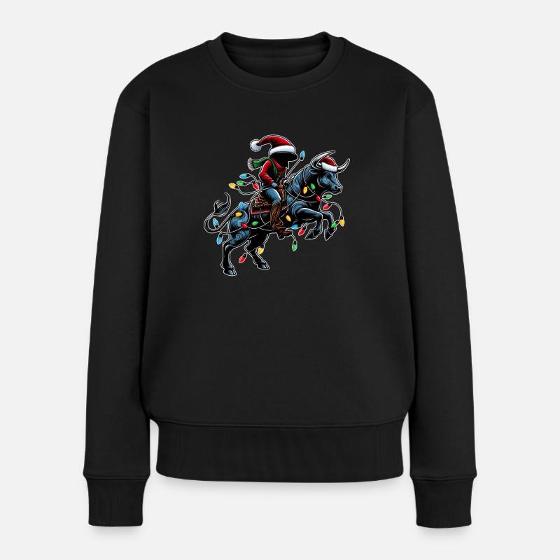 Rodeo Barrel Racer Chapeau de Père Noël de course de barils - Pull Premium bio Femme - noir