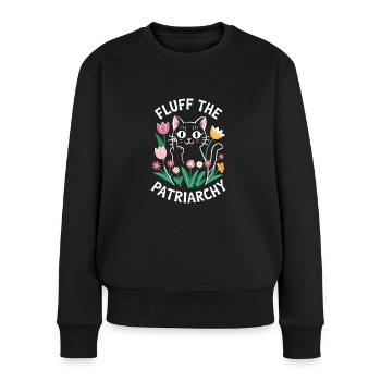 Fluff The Patriarchy Feminist Anti Patriarchy - Frauen Premium Bio Pullover - Schwarz - Vorne - Julia (174cm)