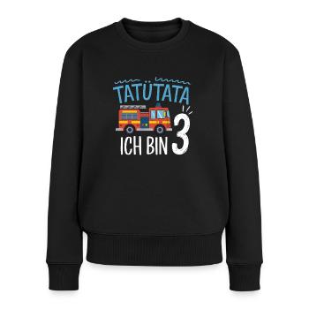 Tatütata Feuerwehr 3. Geburtstag - Frauen Premium Bio Pullover - Schwarz - Vorne - Julia (174cm)