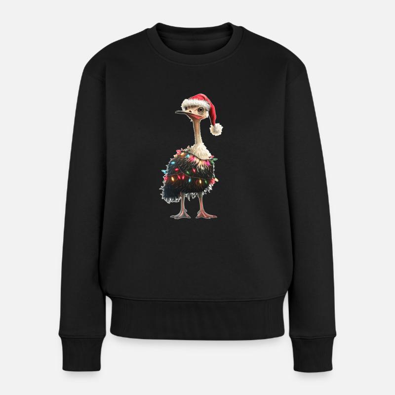 Strauß Weihnachtsmütze Xmas - Frauen Premium Bio Pullover - Schwarz