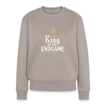 Mouvement de renaissance des échecs Chess Lover Strategic - Pull Premium bio Femme - taupe - Devant - Julia (174cm)