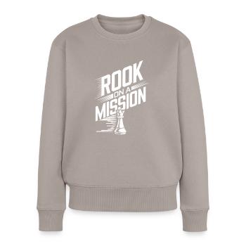 Mouvement de renaissance des échecs Chess Lover Strategic - Pull Premium bio Femme - taupe - Devant - Julia (174cm)