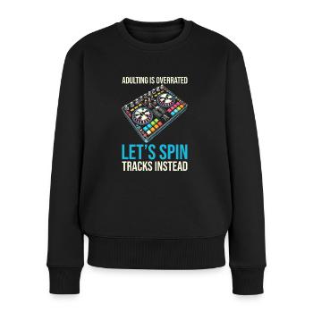Dj Disc Jockey - Frauen Premium Bio Pullover - Schwarz - Vorne - Julia (174cm)