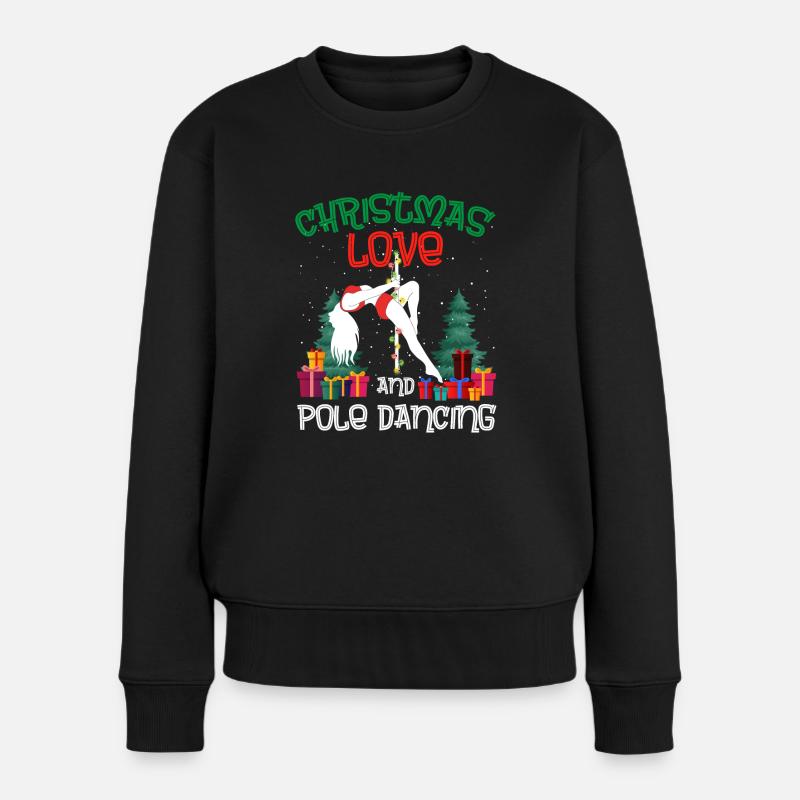 Poledan Tänzerin, Pole Dancing Weihnachten Liebe - Frauen Premium Bio Pullover - Schwarz