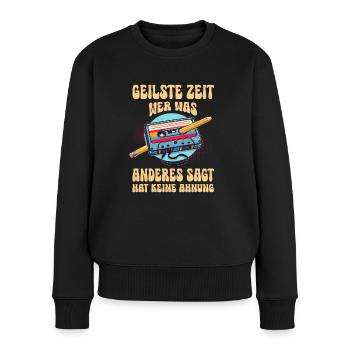 Cassettes Lecteur Mixtape Musique des années 80 Vintage - Pull Premium bio Femme - noir - Devant - Julia (174cm)