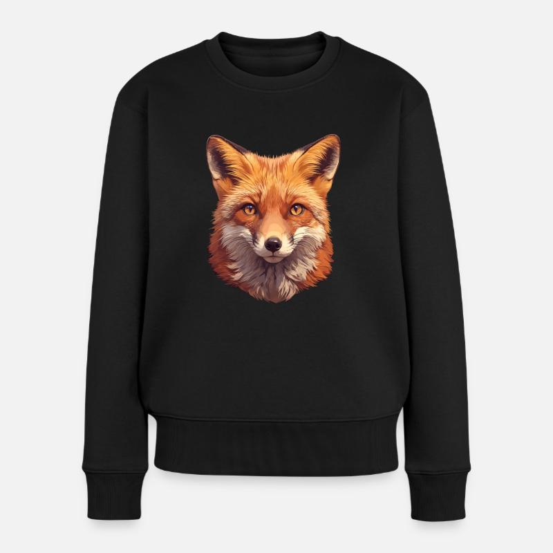 Füchse Fuchs - Frauen Premium Bio Pullover - Schwarz