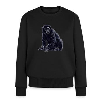 Gibbons Gibbon - Frauen Premium Bio Pullover - Schwarz - Vorne - Julia (174cm)