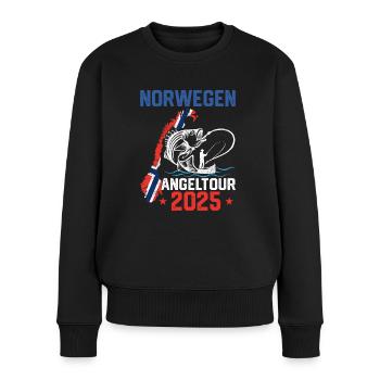 Norwegen Angeltour 2025 Geschenkidee - Frauen Premium Bio Pullover - Schwarz - Vorne - Julia (174cm)