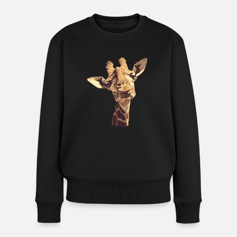 Giraffen Giraffe - Frauen Premium Bio Pullover - Schwarz