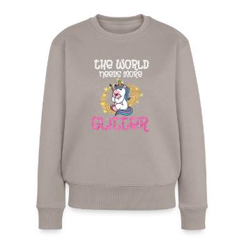 Licorne colorée, animaux drôles et fans de fantasy - Pull Premium bio Femme - taupe - Devant - Julia (174cm)