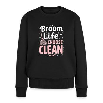 Frühjahrsputz-enthusiasten, Neuanfang Und - Frauen Premium Bio Pullover - Schwarz - Vorne - Julia (174cm)