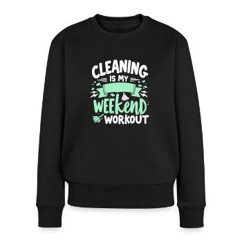 Frühjahrsputz-enthusiasten, Neuanfang Und - Frauen Premium Bio Pullover - Schwarz - Vorne - Julia (174cm)