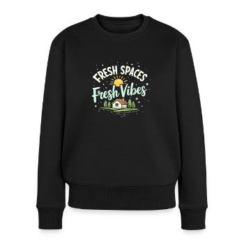 Frühjahrsputz-enthusiasten, Neuanfang Und - Frauen Premium Bio Pullover - Schwarz - Vorne - Julia (174cm)