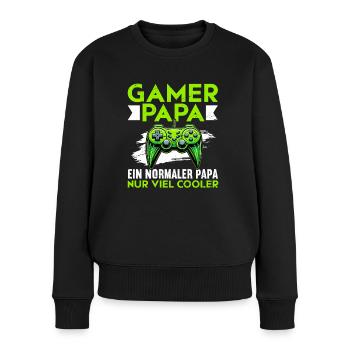 Gamer Papa Vater Gaming Liebhaber Videospieler PC - Frauen Premium Bio Pullover - Schwarz - Vorne - Julia (174cm)