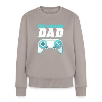 Gamer Papa Vater Gaming Liebhaber Videospieler PC - Frauen Premium Bio Pullover - Taupe - Vorne - Julia (174cm)