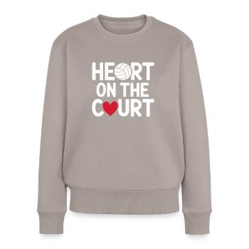 Volleyballspieler Und Fan Spike Servieren - Frauen Premium Bio Pullover - Taupe - Vorne - Julia (174cm)