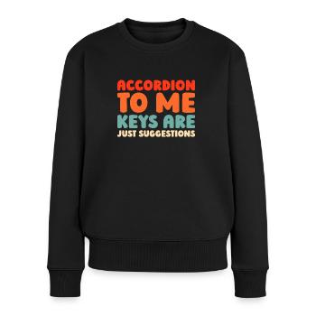 Akkordeon - Frauen Premium Bio Pullover - Schwarz - Vorne - Julia (174cm)