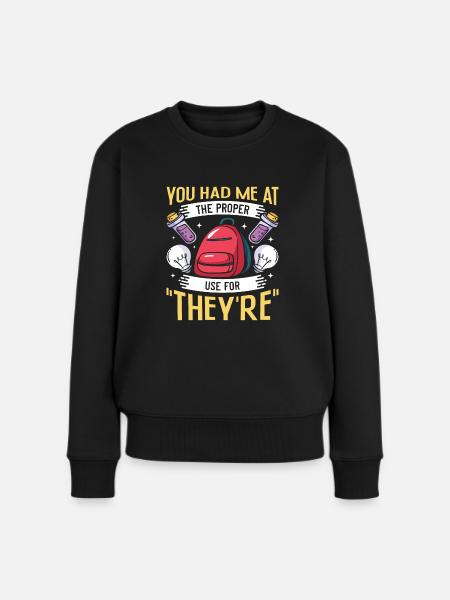 Funny English School Teacher - Frauen Premium Bio Pullover - Schwarz