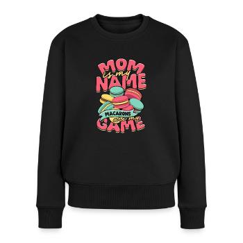Macaron Mutter Macaronbäcker Patissier - Frauen Premium Bio Pullover - Schwarz - Vorne - Julia (174cm)