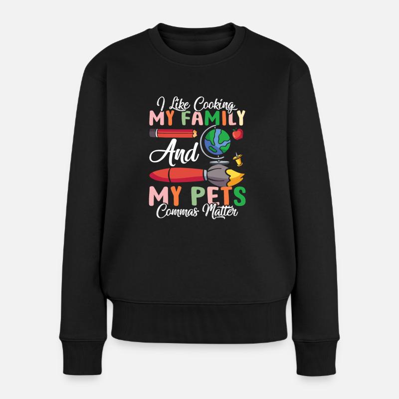 Drôle de professeur d’école d’anglais - Pull Premium bio Femme - noir