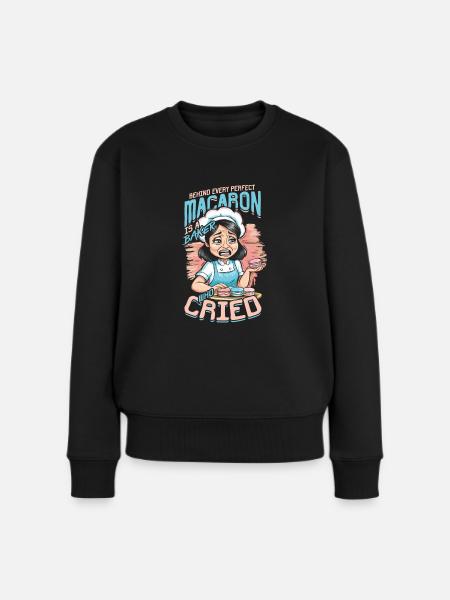 Macaron Macaronbäcker Patissier - Frauen Premium Bio Pullover - Schwarz