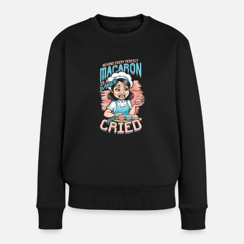 Macaron Macaronbäcker Patissier - Frauen Premium Bio Pullover - Schwarz